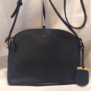 Ralph Lauren Black Leather Crossbody Bag Purse